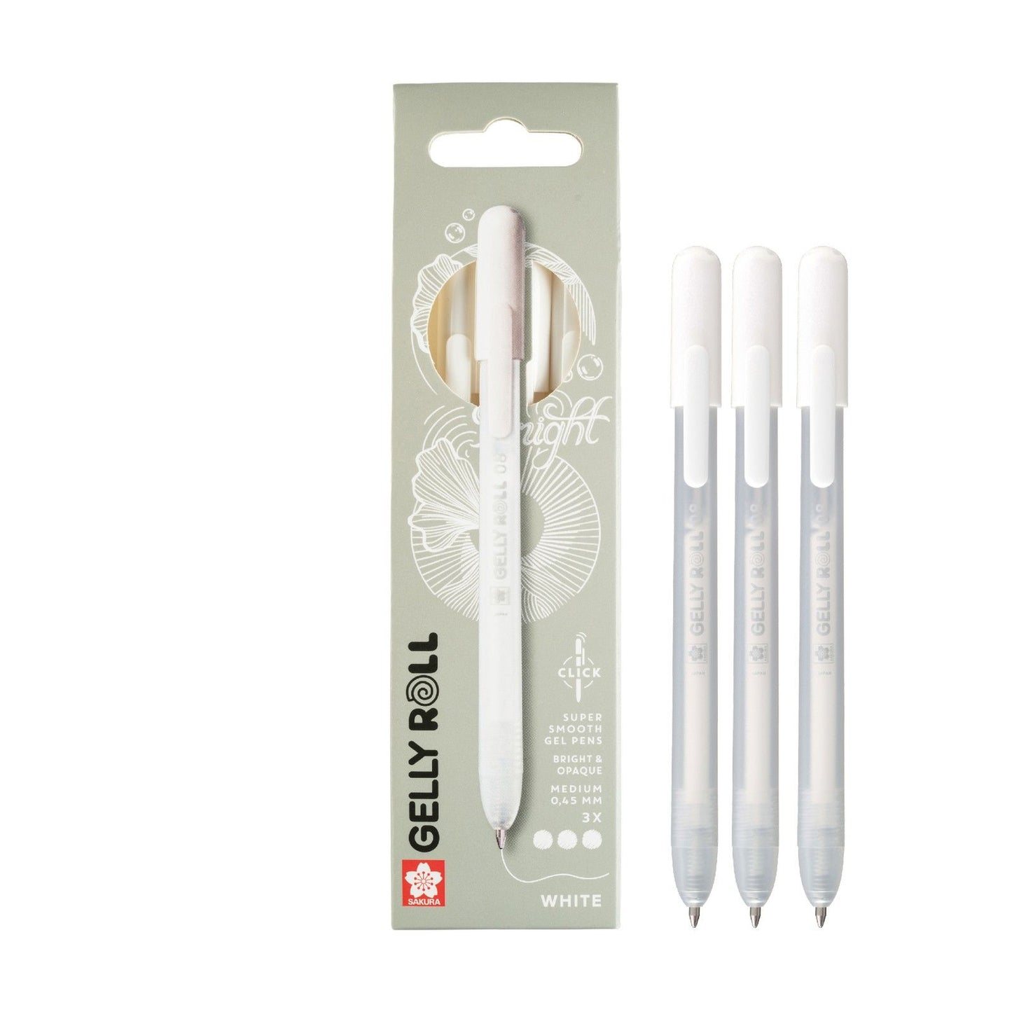 Sakura • gelly roll retractil classic set blanco 3uds