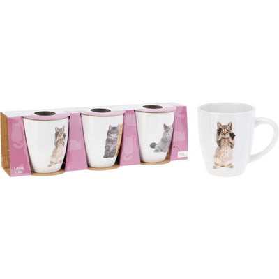 Excellent houseware cup set cats 3-piece 220ml