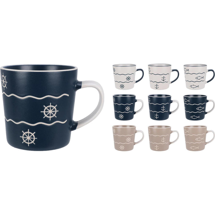 Taza de cerámica 350ml marítima.