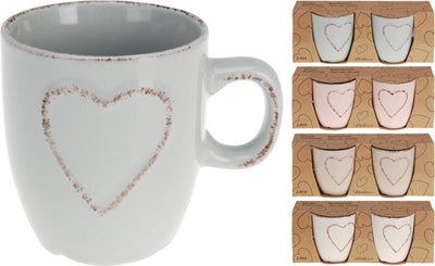 Excellent houseware cup150ml with heart set of 2 pieces