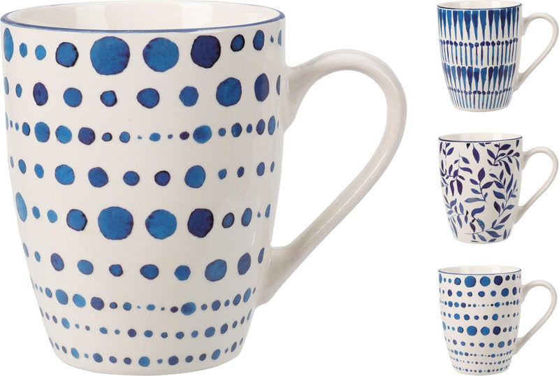 Excelente taza para el hogar 350ml porcelana blanco azul