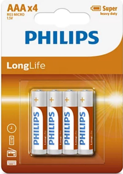 Pila philips larga duracion aaa 12x4uds