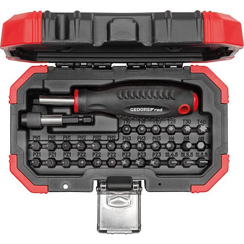 Bitset rosso Gedore con cacciavite a 32 pezzi