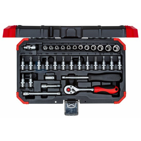 Tasti di immersione rossa gedore set 1 4 pollici SW 4-13 mm nero 33 pezzi