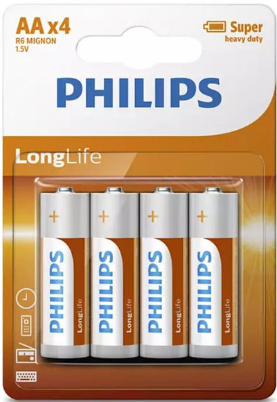 Batteria Philips longlife aa r6 12x4pz