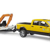 Bruder Auto Ram 2500 Power Wagen Rental Service con remolque y minibagger