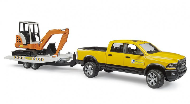 Bruder Auto Ram 2500 Power Wagen Affitto con rimorchio e minibagger
