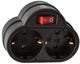 Adaptador de toma de tierra de 2 vías con interruptor negro - 6140886