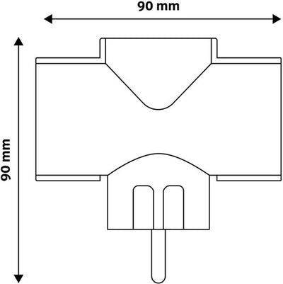 Adaptador de toma de tierra de 3 vías modelo T blanco - 6175914