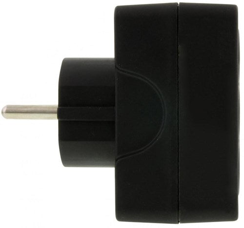 Adattatore presa di terra 3 x euro nero - 6175909