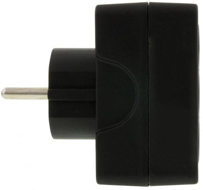 Adattatore presa di terra 3 x euro nero - 6175909