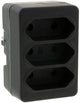Adaptador de toma de tierra 3 x euro negro - 6175909