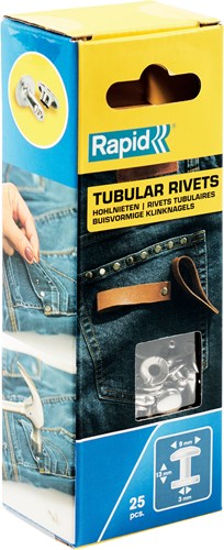 Rivetti tubolari rapidi ø9 x 13 mm, 25 pezzi + incudine - 5000416 - 5000416
