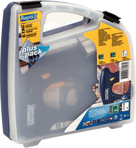 Grapadora eléctrica rápida e-tac | incluido 300 grapas 140 8 + 300 grapas 140 12 + 300 clavitos 8 15 - 5000576