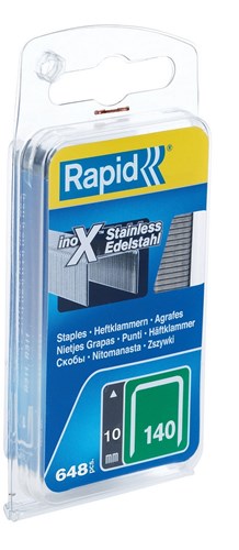 Rapido no. 140 graffe filo piatto inox 10 mm, 650 pezzi - 40109575 - 40109575