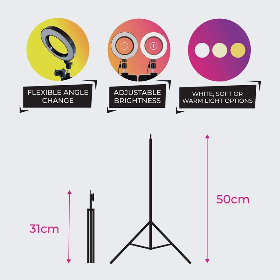 Kit vlogging rosso 5 da 3 pezzi