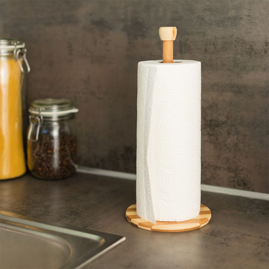 Imp relaxdays portarotolo da cucina bambù 32 cm