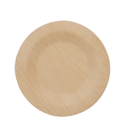 Pic relaxdays piatti usa e getta bambù rotondi ø18cm 25 pezzi