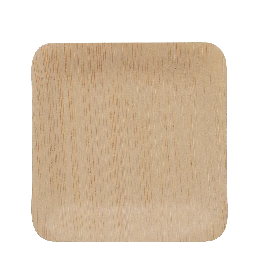 Pic relaxdays piatti usa e getta quadrati bambù 8,5x8,5 cm 25 pezzi