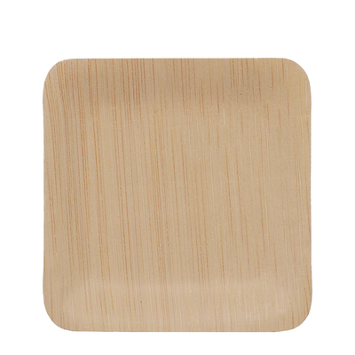 Pic relaxdays piatti usa e getta quadrati bambù 8,5x8,5 cm 25 pezzi