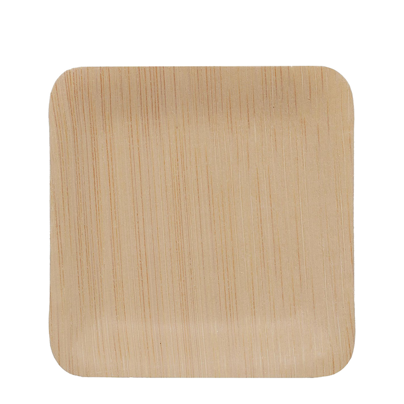 Pic relaxdays platos desechables bambú cuadrado 8,5x8,5cm 25 piezas