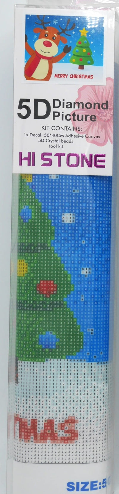 Jonotoys Pintura de diamantes - Reno y boom de Feliz Navidad - 40x50 cm
