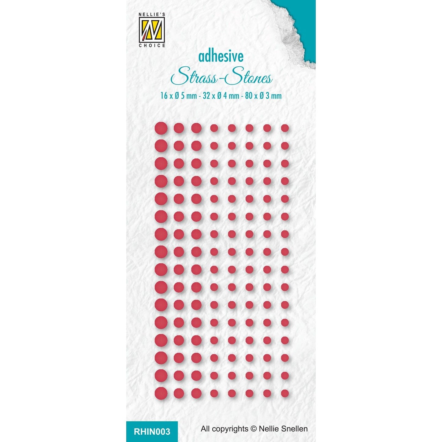 La scelta di Nellie • strass autoadesivi ø3-5mm Rosso Natale 128pz.