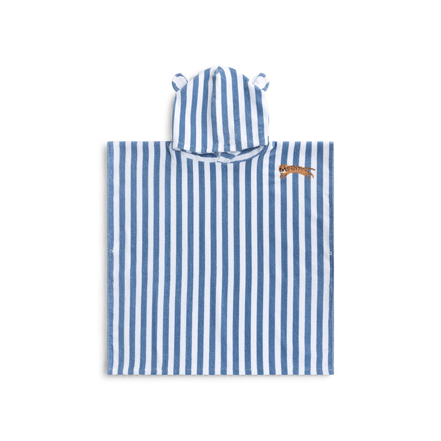 Roamer | Poncho de playa de algodón azul 65 x 65 cm