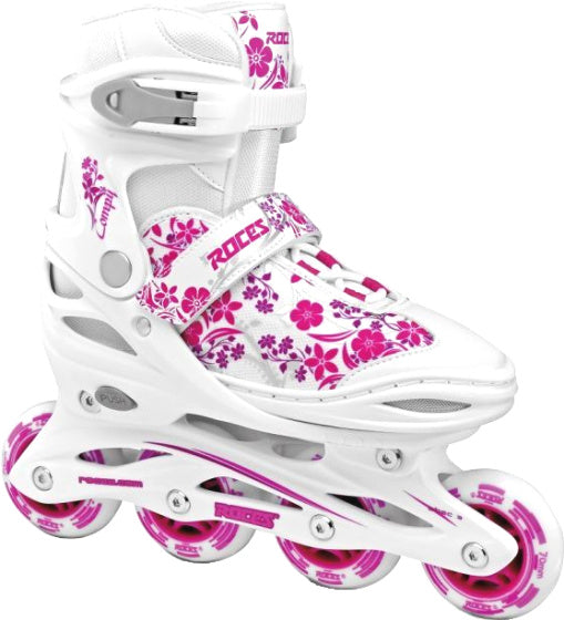 Roces Compy 8.0 inlineskates softboot meisjes wit roze maat 34-37