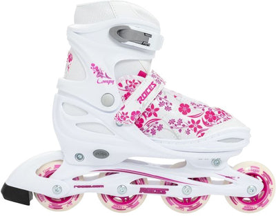 Compy 8.0 inlineskates softboot meisjes wit roze maat 34-37