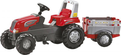 Rolly Toys Tractor Stair Rollyjunior RT con trailer di 162 cm rosso