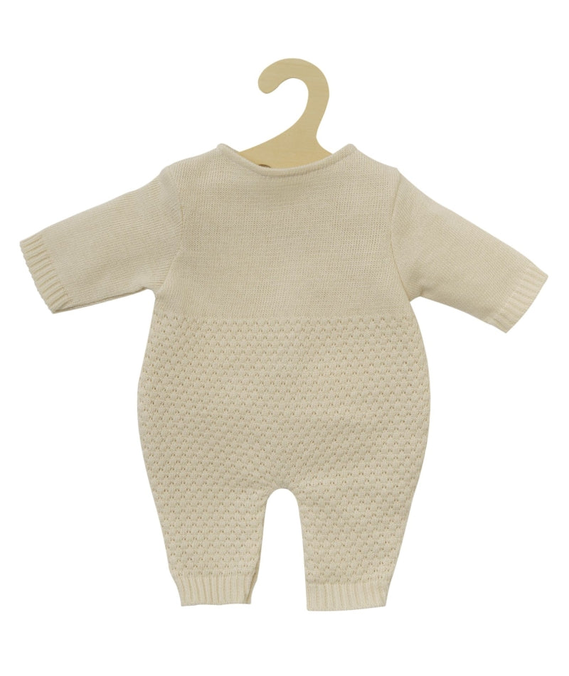 Heless poppen brei overall ecru, 28-35cm