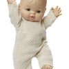 Heless poppen brei overall ecru, 28-35cm