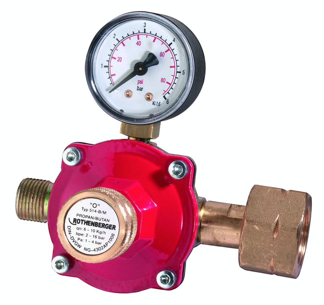Regulador de propano Rothenberger, manómetro 0,5-4 bar - rot032100e - rot032100e