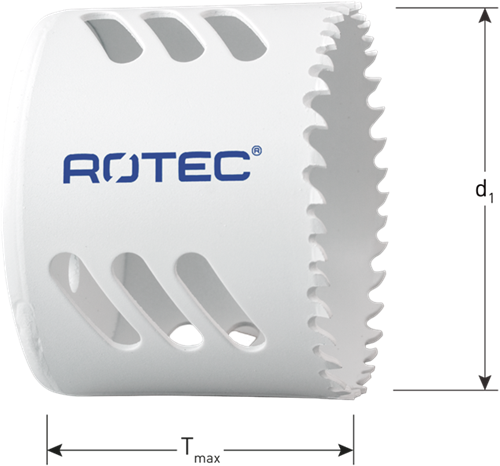 Sierra perforadora Rotec bim-co8 | dientes normales | tmáx=48 | ø114 - 533.0114