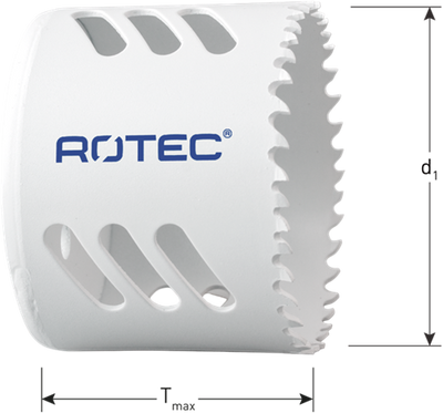 Sierra perforadora Rotec bim-co8 | dientes normales | tmáx=48 | ø114 - 533.0114