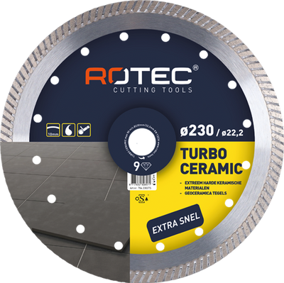 Lama per sega diamantata Rotec 'turbo ceramica' | ø350x3,2xø25,4 - 704.3504ts