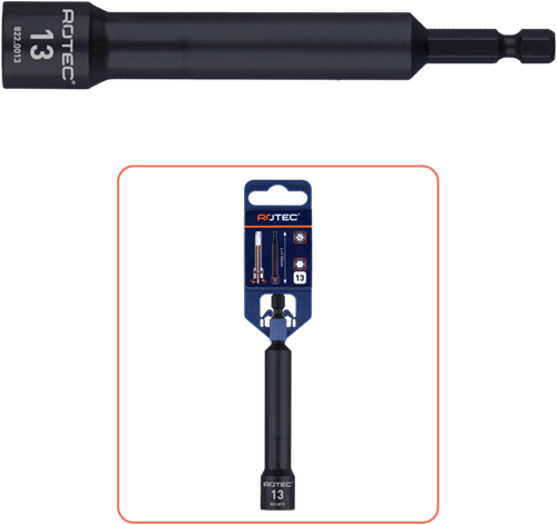 Rotec dopsleutel extra diep | e6,3 | bitopname | sw 10x110 75 - 822.0010