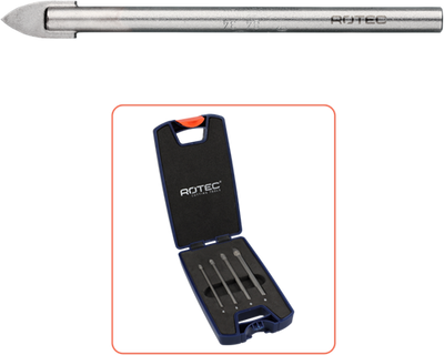 Rotec glass drill bit set | 229 | 4-piece | ø4-8 - 900.1009