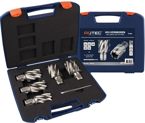 Rotec juego de brocas huecas hss silver-line '536w', wld 19, 6 piezas, ø24-32 - 5369006 - 536.9006