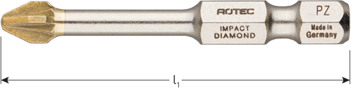 Punta a percussione Rotec pz 2 | l=50 | e6.3 | diamante | 2 pezzi - 817.13022