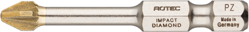 Punta a percussione Rotec pz 2 | l=50 | e6.3 | diamante | 2 pezzi - 817.13022