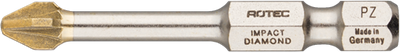 Broca de impacto Rotec pz 2 | l=50 | e6.3 | diamante | 2 piezas - 817.13022