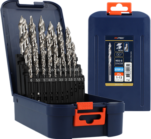 Set punte elicoidali Rotec 1-13x0,5 hss-g 25 pezzi
