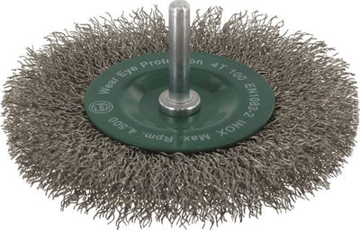 Spazzola Rotec Pin Brush sch.6mm ø100x0,30 mm x 12 mm filo ondulato in acciaio inox - 7980350 - 798.0350
