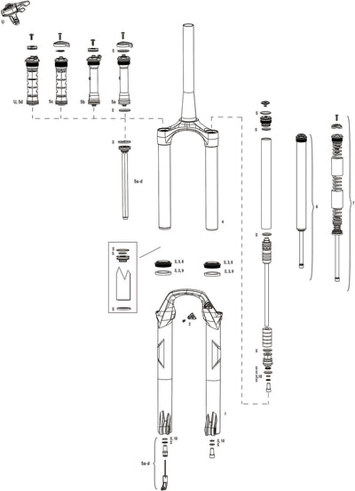 RockShox Susp.F.Fork Rs Recon Sil.rl da 1,5 a 1 1 8 nero