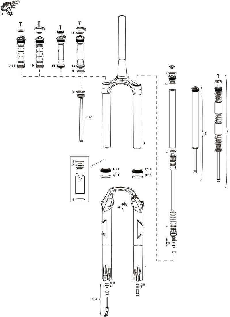 Rockshox federgabel recon silver rl susp.fork rs recon sil.rl 1,5 to 1 1 8 black