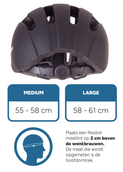 Rucanor City Flow Fietshelm E-Bike Dimensioni nera regolabili 58-61 cm (L)