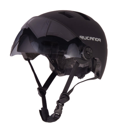 Rucanor Urban Sprint Scooting Bicycle Celmet Visor NT8776 Black Size 58-61 cm (L)