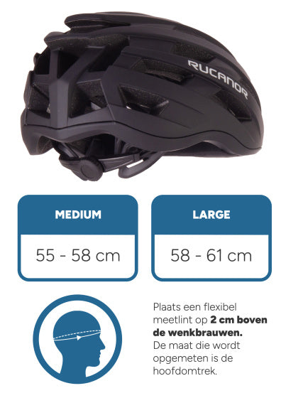 Rucanor Grav Bicycle Helmet MTB y E Bike E-Bike Tamaño negro ajustable 58-61 cm (L)